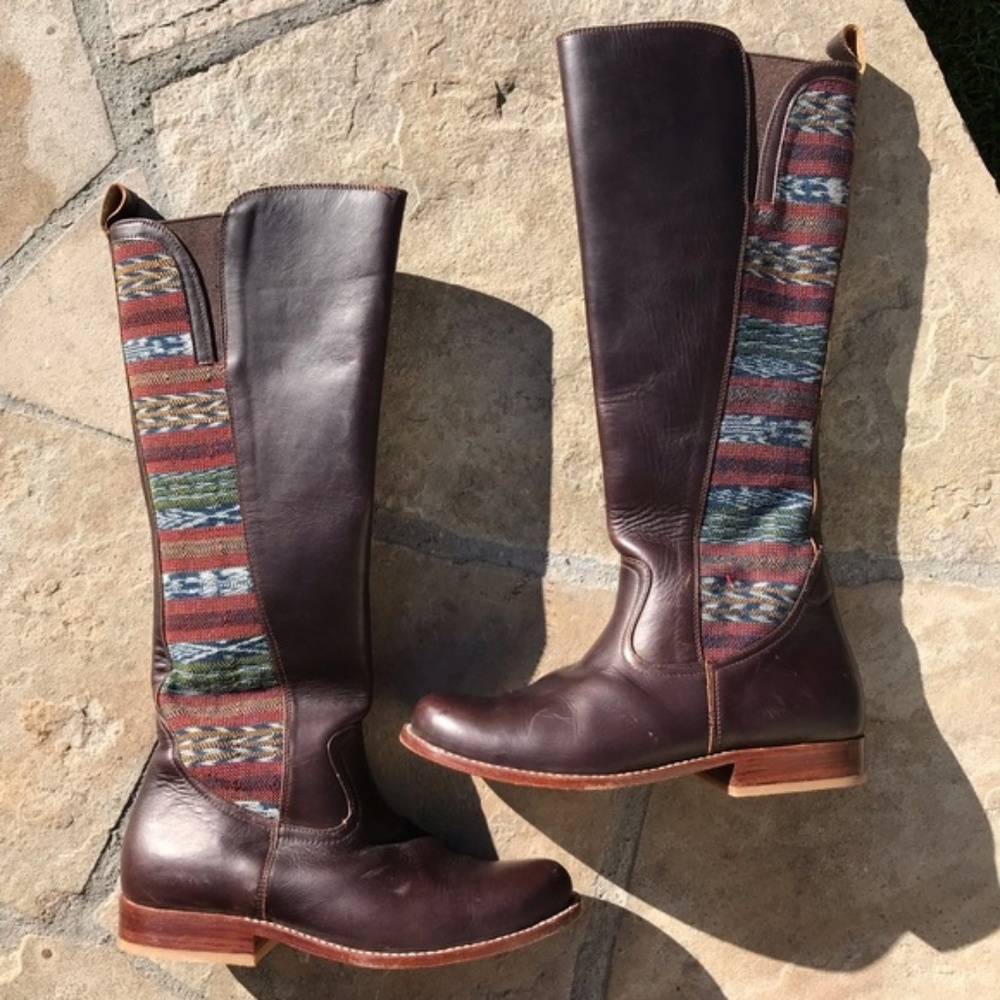 knee-high dark brown genuine leather Teysha boots